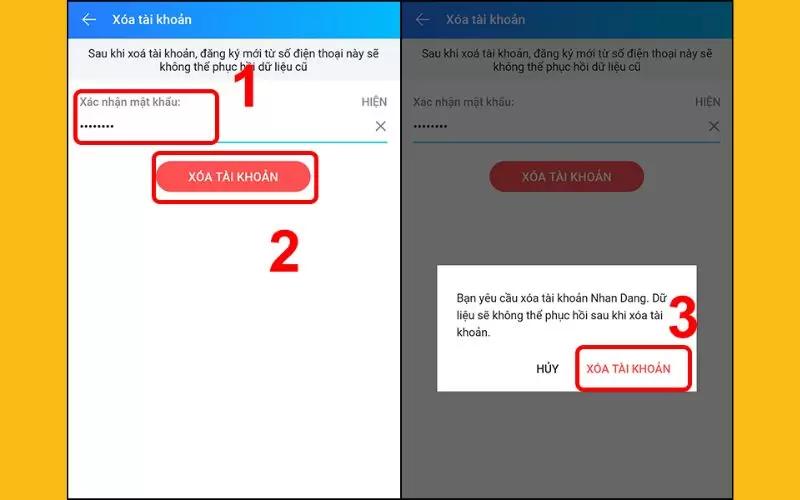 cách xóa tài khoản zalo