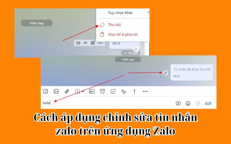 chỉnh sửa tin nhắn zalo