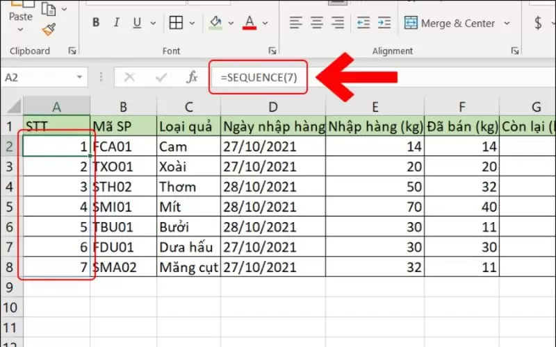 đánh số thứ tự trong excel sử dụng mốc điền