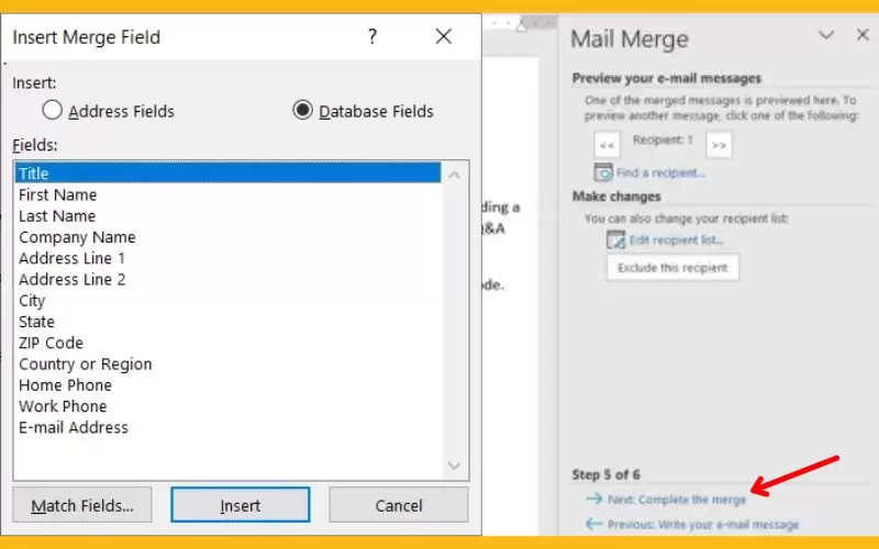 cách sử dụng mailings trong word