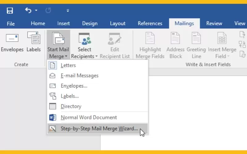 cách sử dụng mailings trong word