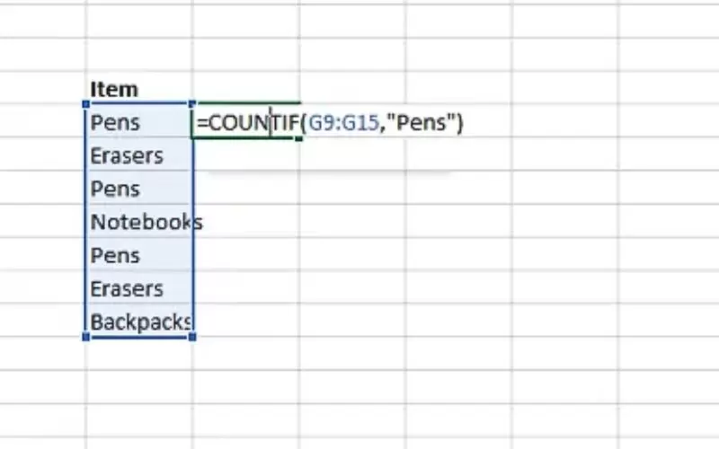 sử dụng countif trong excel