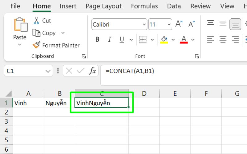 sử dụng merge trong excel