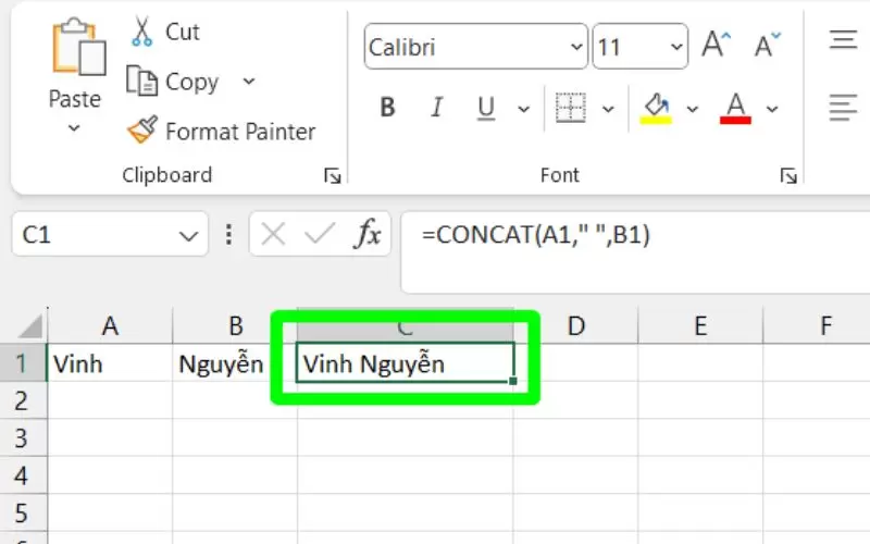 sử dụng merge trong excel