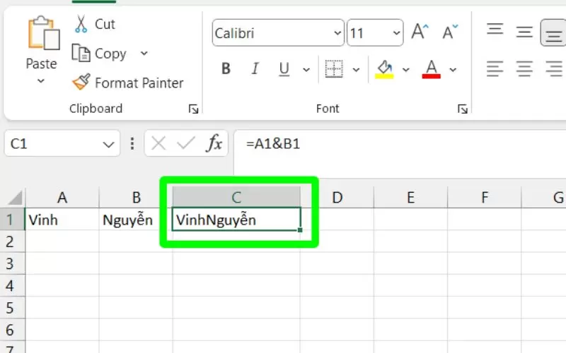 sử dụng merge trong excel