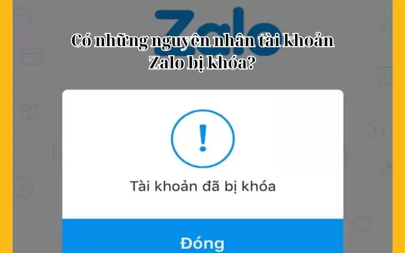 tài khoản zalo bị khóa
