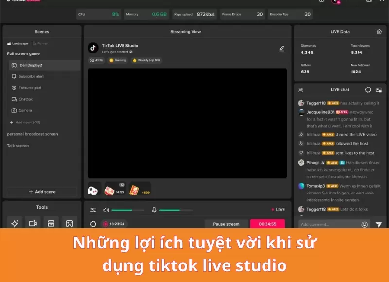 Những lợi ích tuyệt vời khi sử dụng Live Studio Tiktok