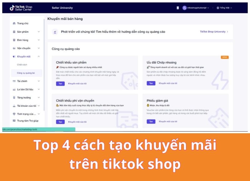 Xu hướng sử dụng cách tạo khuyến mãi trên Tiktok Shop khi bán hàng 