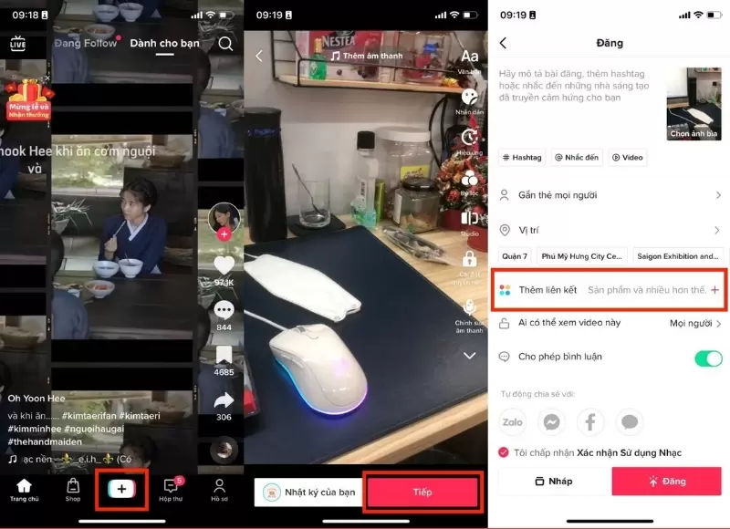 cách thêm sản phẩm vào giỏ hàng trên tiktok
