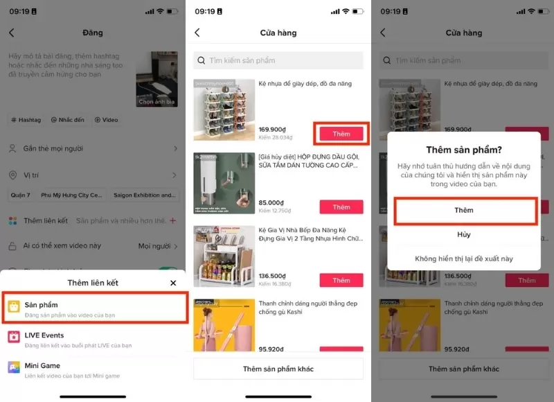 cách thêm sản phẩm vào giỏ hàng trên tiktok