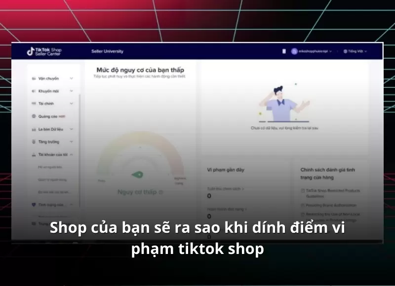 điểm vi phạm tiktok shop