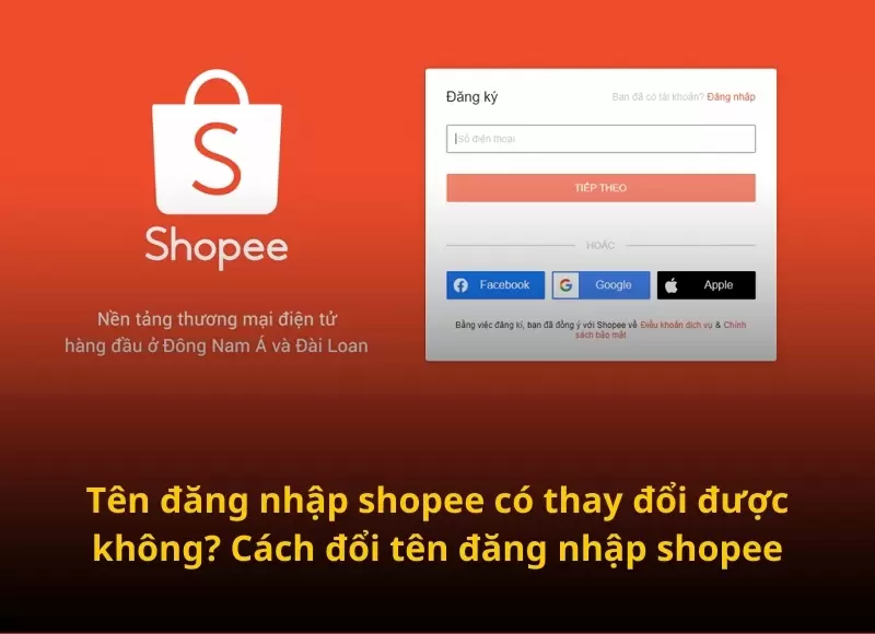 đổi tên đăng nhập shopee