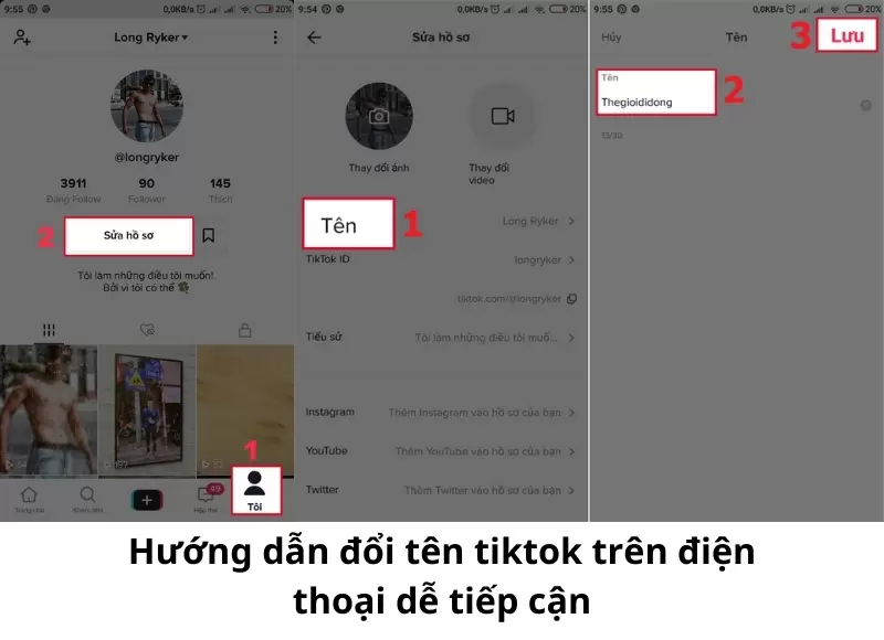 đổi tên tiktok