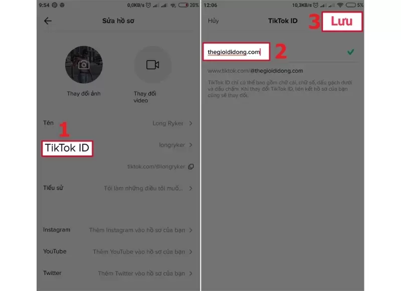 đổi tên tiktok