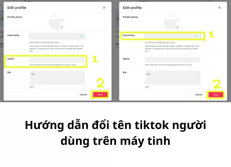 đổi tên tiktok