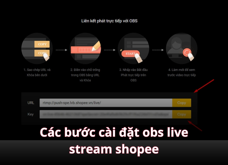 livestream shopee bằng obs