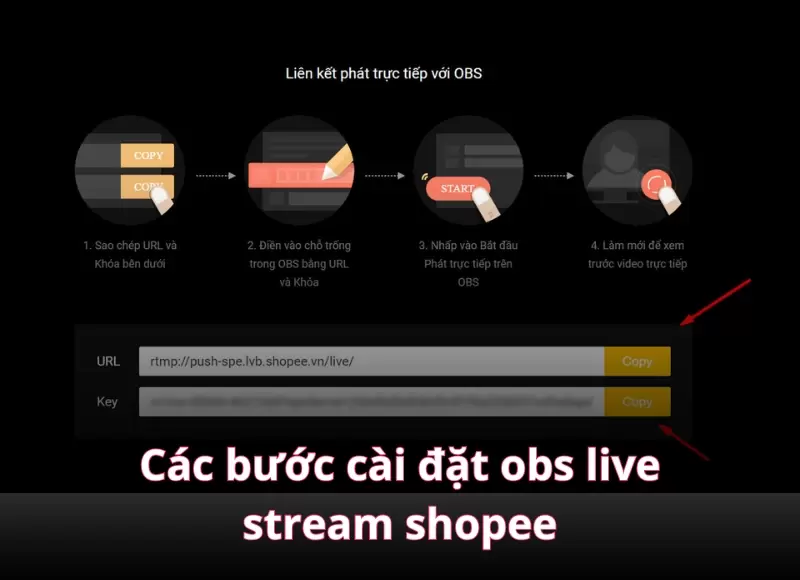 livestream shopee bằng obs