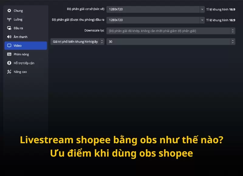 livestream shopee bằng obs