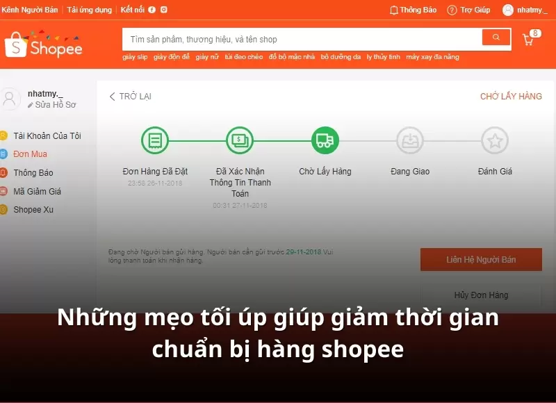 thời gian chuẩn bị hàng shopee