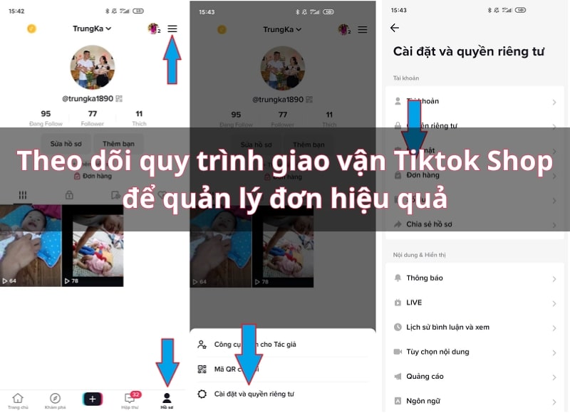 tra mã vận đơn tiktok