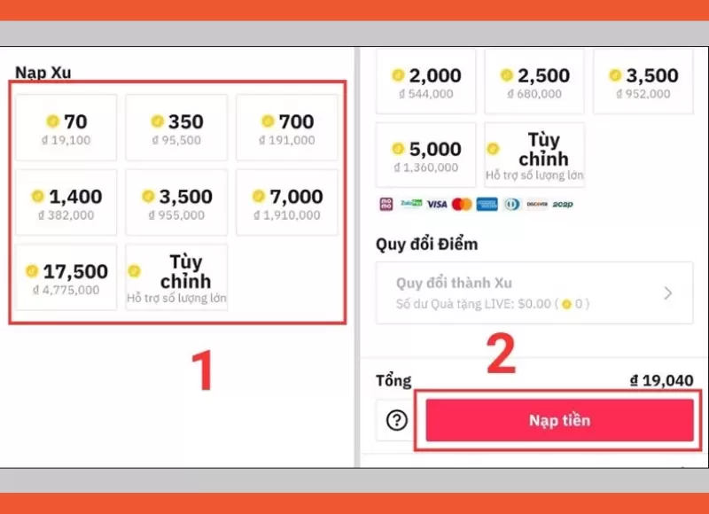 cách đổi xu trên tiktok thành tiền