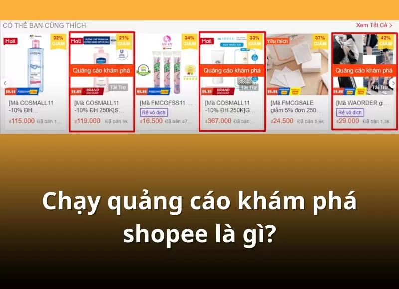 quảng cáo khám phá shopee