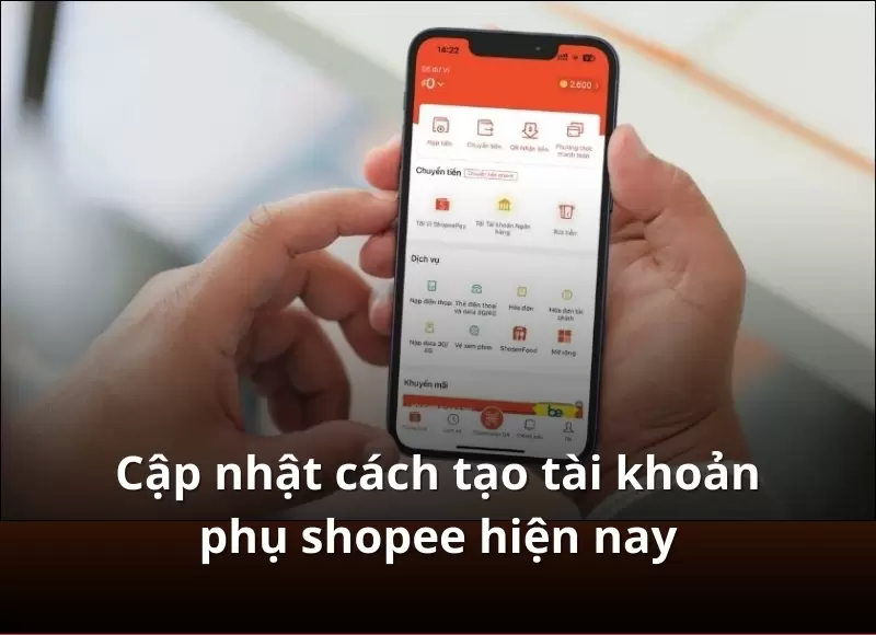 tài khoản phụ shopee