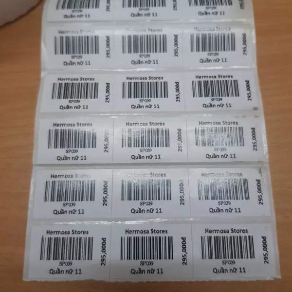 Giấy in mã vạch xương cá - Decal mã vạch 3 tem 35x22