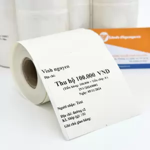 Decal in nhiệt liên tục Livestream , giấy in nhiệt liên tục 76mm x 25m dùng in đơn Livestream, In đơn hàng , có lớp dán