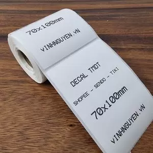 Giấy in mã vạch nhiệt A7 - Decal 70x100/75x100 Chuyên in vận đơn TMDT